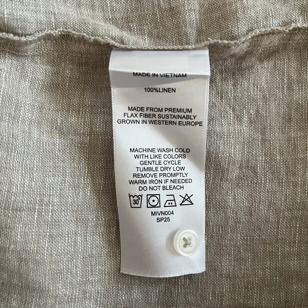 Quince Women's 100% European Linen Tank Flax Large Vacation Beach Resortwear - Picture 12 of 13